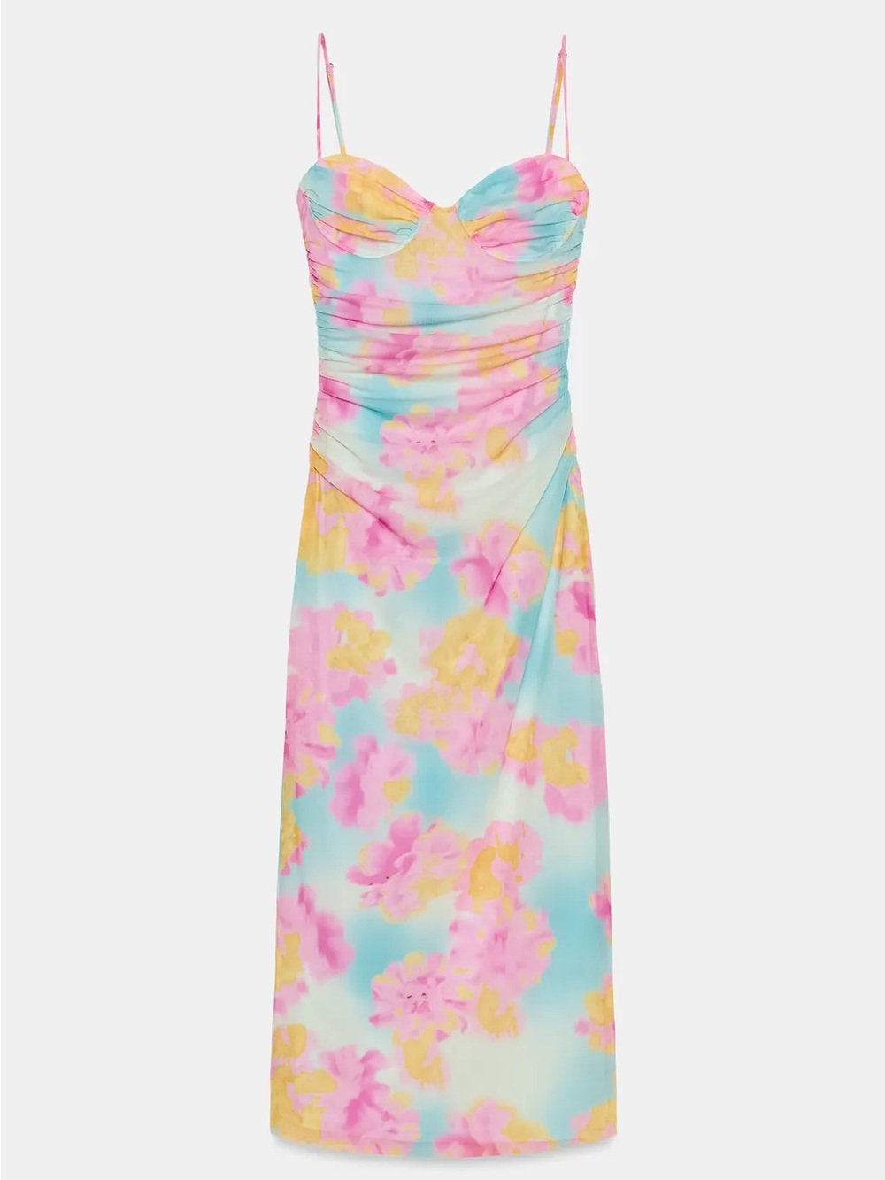 Zara tulle Floral Slip Dress with Sweetheart Neckline - L.